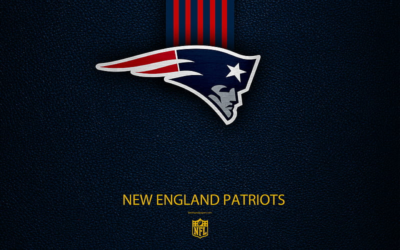 New England Patriots american football, logo, leather texture, New England, USA, emblem, NFL, National Football League, Eastern Division, HD wallpaper