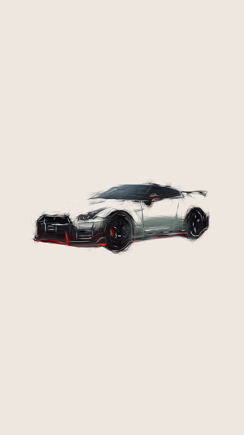 Nissan drawing sport car, agile, engine, go fast, motor, new, vehicle, HD phone wallpaper