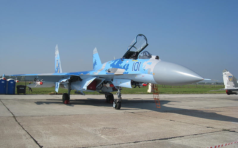 Su-27, Ukrainian fighter, Flanker-B, Air Force of Ukraine, military airfield, Ukraine, HD wallpaper
