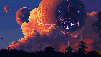 Arte de pixel  Aesthetic desktop wallpaper, Pixel art landscape