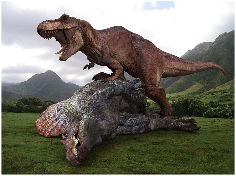 Tyrannosaurus Rex vs. Spinosaurus Aegyptiacus, vs, 1, spinosaurusaegyptiacus, tyrannosaurusrex, HD wallpaper