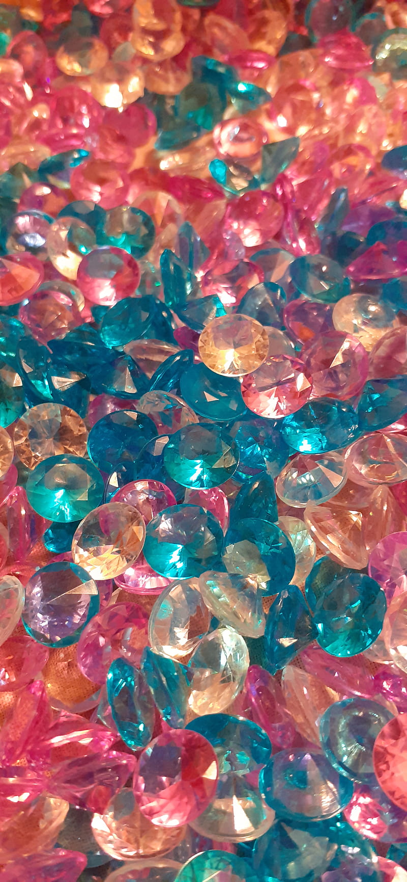 Diamonds in the sky, blue, crystal, crystals, jewels, pink, rose, white, HD phone wallpaper