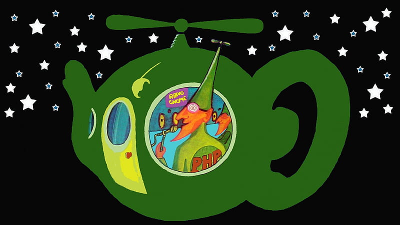 FLYING TEA-POT, Gong, Teapot, Moon, Green, Universe, Star, Planet, Pot Head Pixie, HD wallpaper