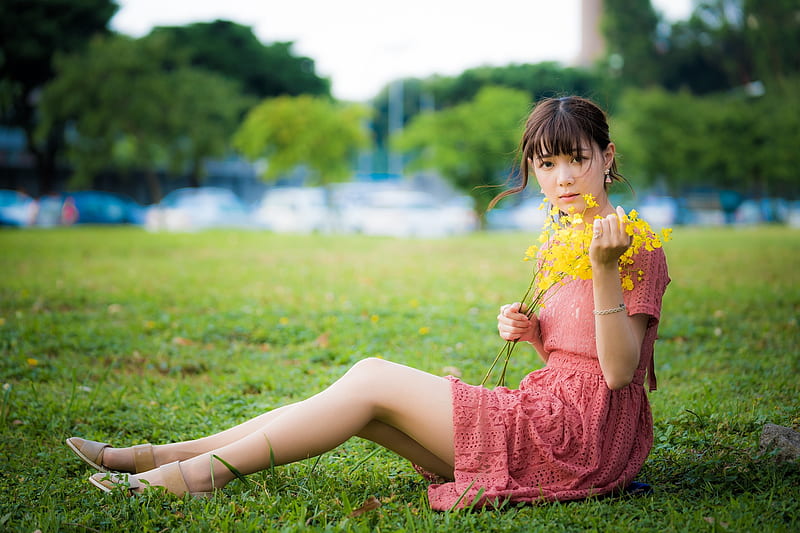 Lovely Girl, model, woman, Asian, outdoor, HD wallpaper