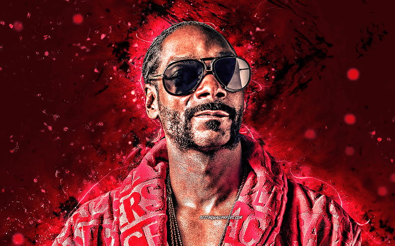 Snoop Dogg american rapper, red neon lights, music stars, Snoop Lion, american celebrity, creative, Cordozar Calvin Broadus Jr, artwork, Snoop Dogg, HD wallpaper
