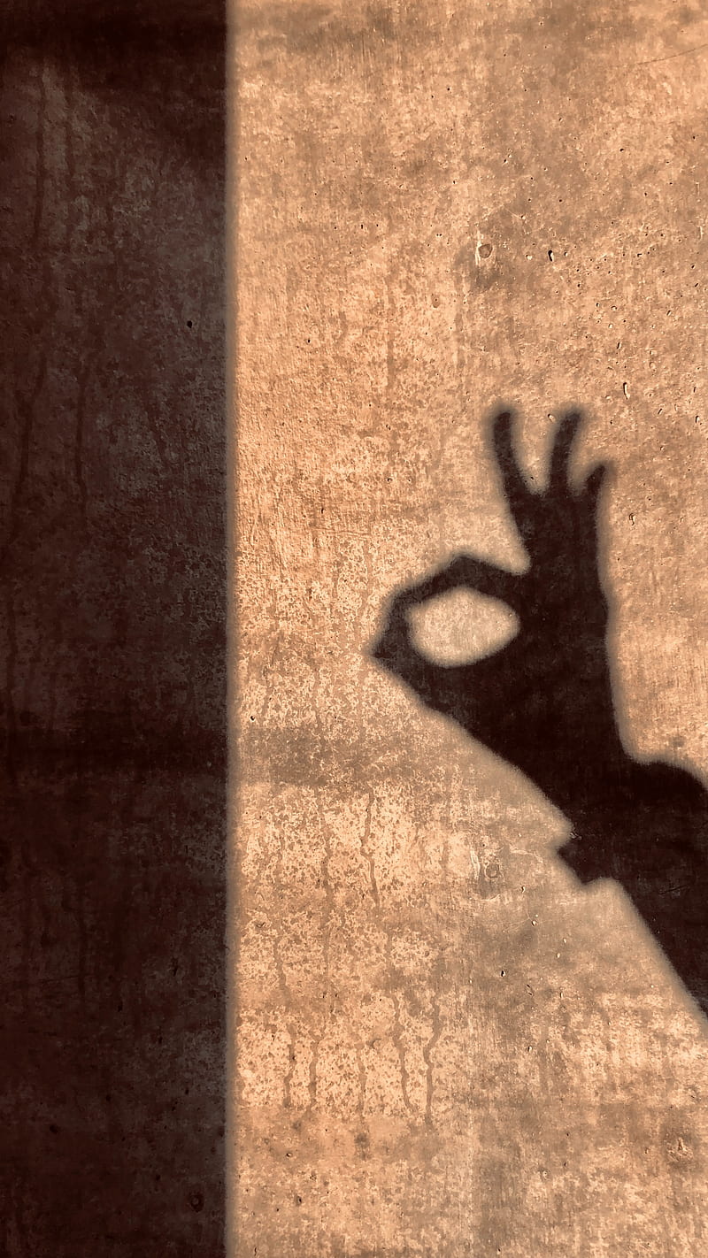 shadow, gesture, ok, hand, wall, HD phone wallpaper