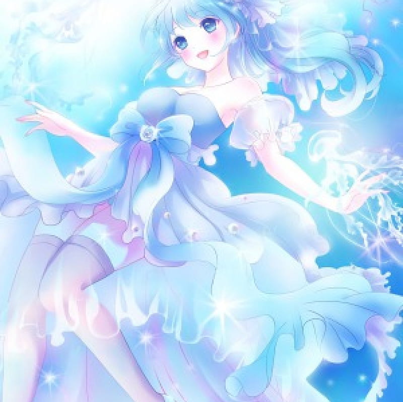 Anime girl beautiful art blue water element HD phone wallpaper  Pxfuel