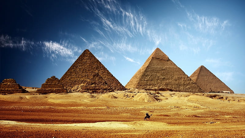 The Pyramids of Giza, Building, Pyramids, Egypt, Ancient, Giza, HD wallpaper