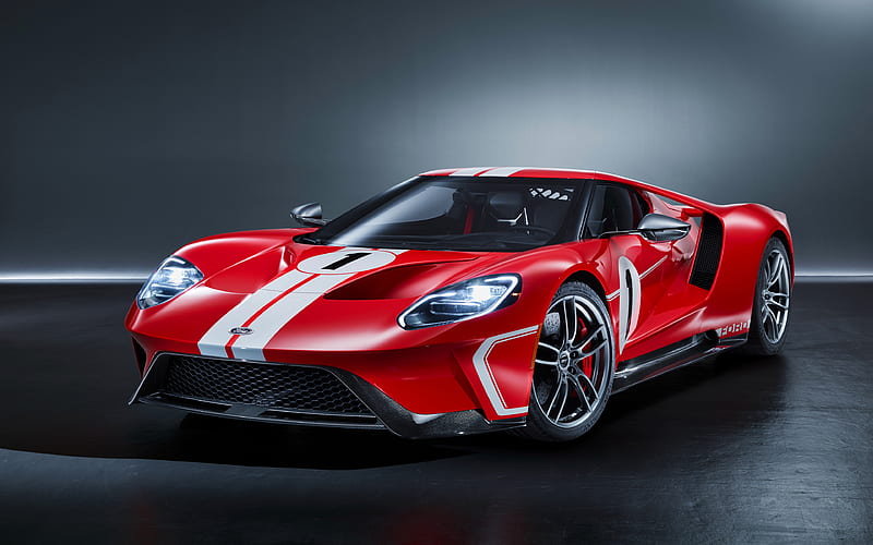 Ford GT 67 Heritage Edition, 2018 cars, Ford GT, supercars, Ford, HD wallpaper