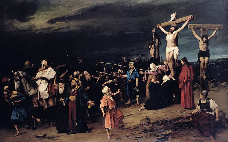 Cross of Christ in Calvary, Calvary, Christ, Cross, John, Mary, HD wallpaper