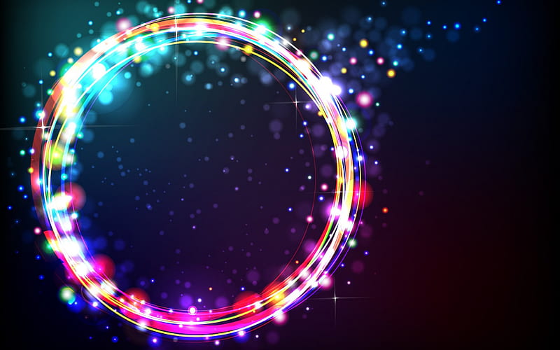 Glowing Ring Edge, rings, colorful, glowing, multicolor, circles, graphics, abstract, HD wallpaper