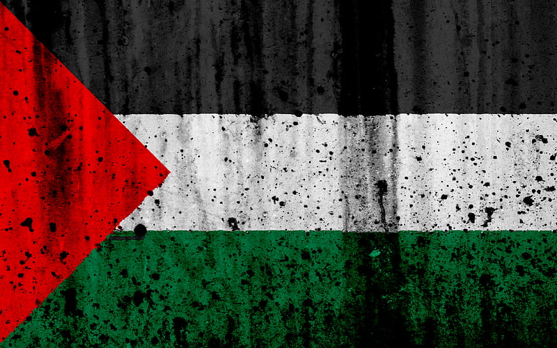Palestinian flag grunge, flag of Palestine, Asia, Palestine, national symbols, Palestinenational flag, HD wallpaper