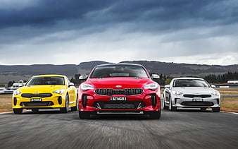 Kia Stinger, raceway, 2018 cars, new Stinger, korean cars, Kia, HD wallpaper