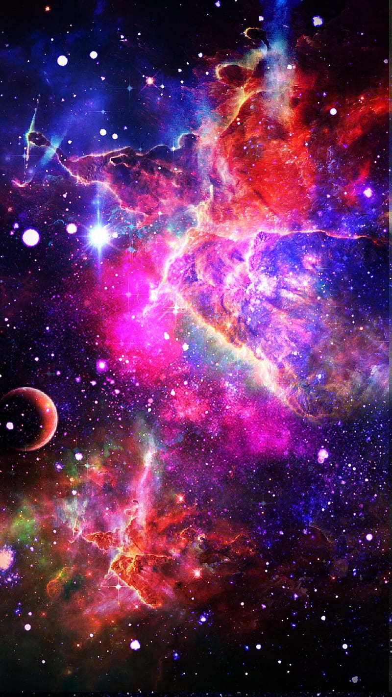 Blended Galaxy, bright, color, colour, galaxy, space, HD phone wallpaper