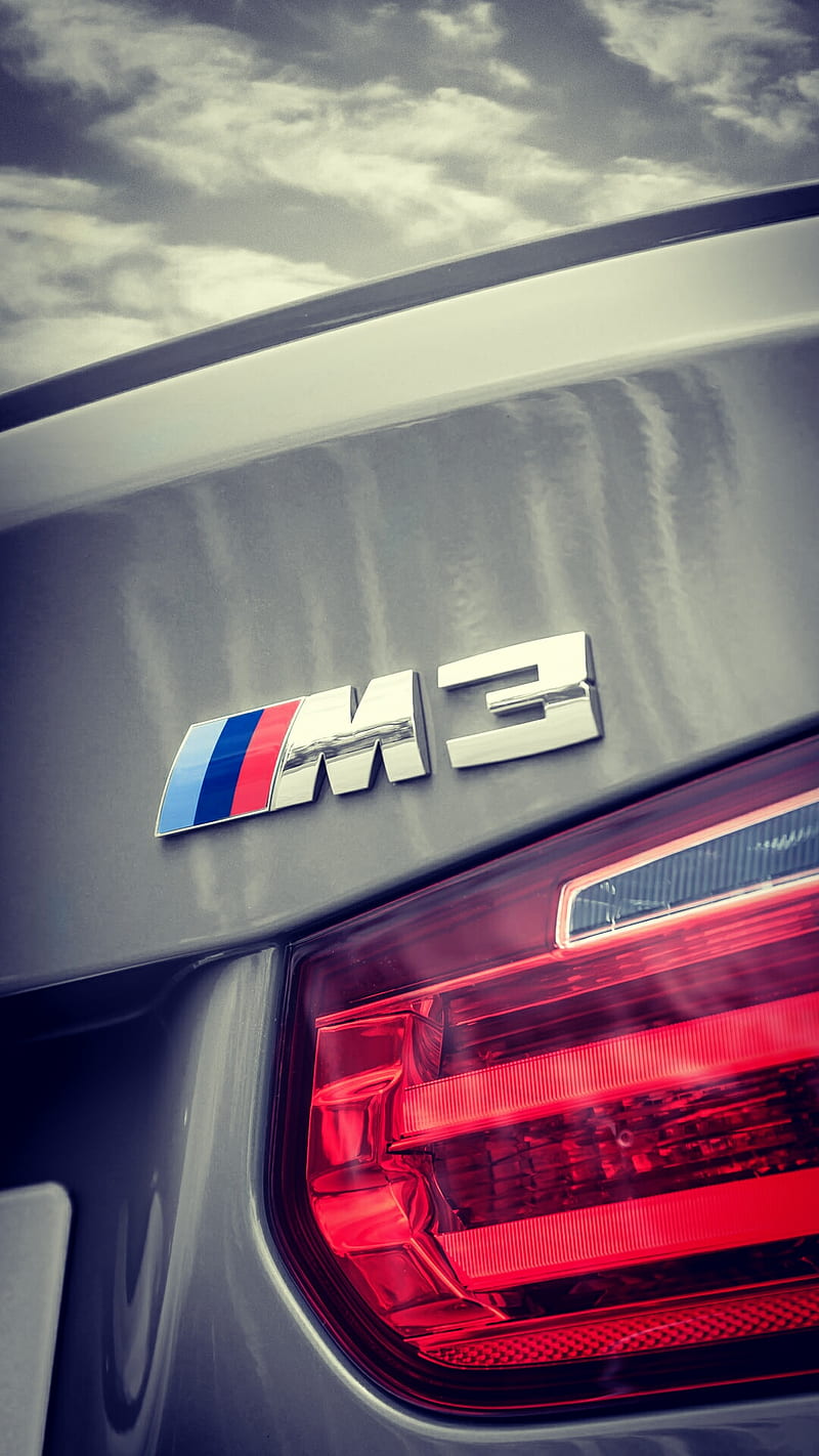 BMW M3 badge, car, emblem, f80, logo, m3, rear, tail light, vehicle, HD phone wallpaper