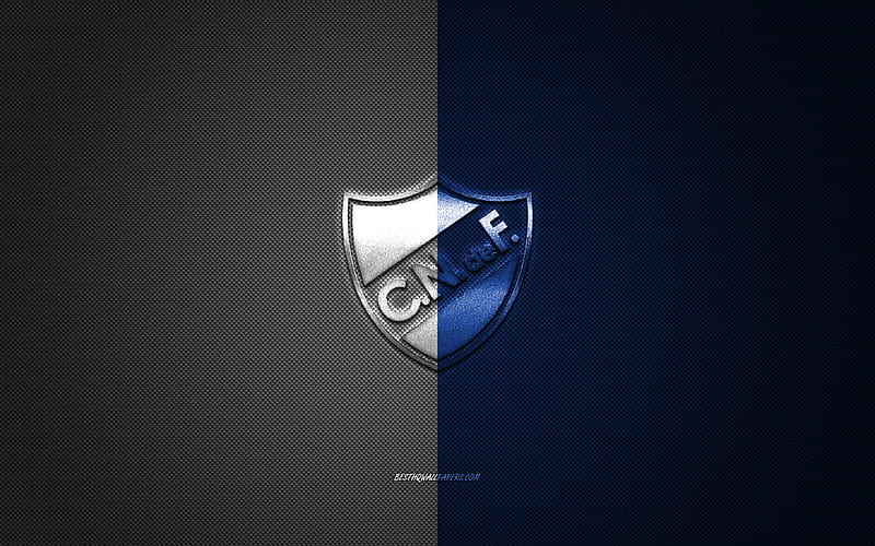 Club Nacional de Football, Uruguayan football club, Uruguayan Primera Division, blue white logo, blue white carbon fiber background, football, Montevideo, Uruguay, Club Nacional de Football logo, HD wallpaper