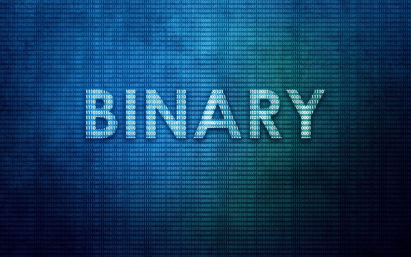 binary code, creative, blue background, digits, HD wallpaper