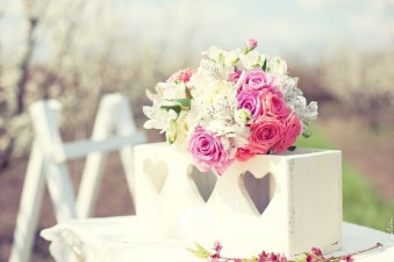 Soft Bouquet, flowers, soft colors, wedding day, bouquet, HD wallpaper
