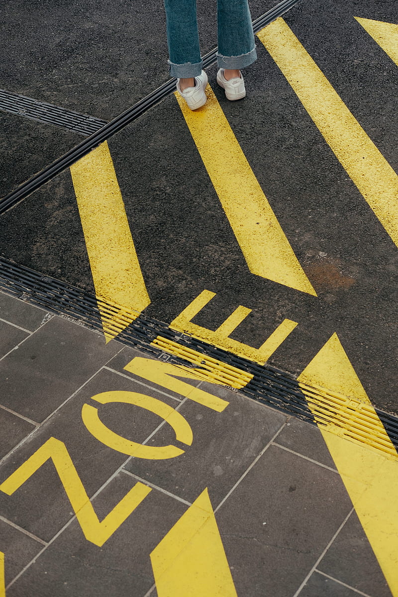 legs, marking, yellow, asphalt, HD phone wallpaper