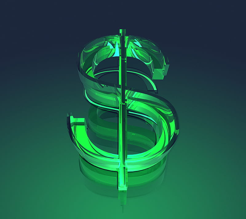 Dollar, black, blue, green, HD wallpaper