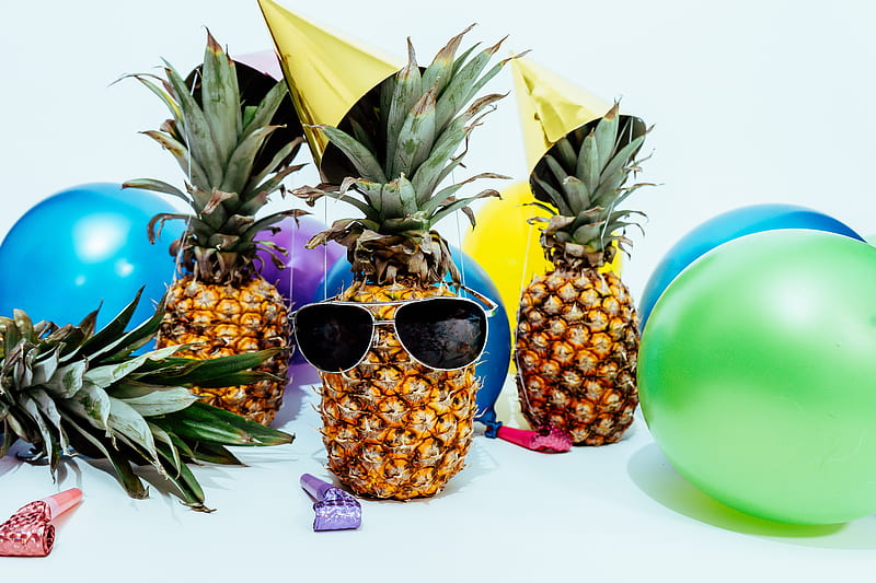 several pineapples at a party, HD wallpaper