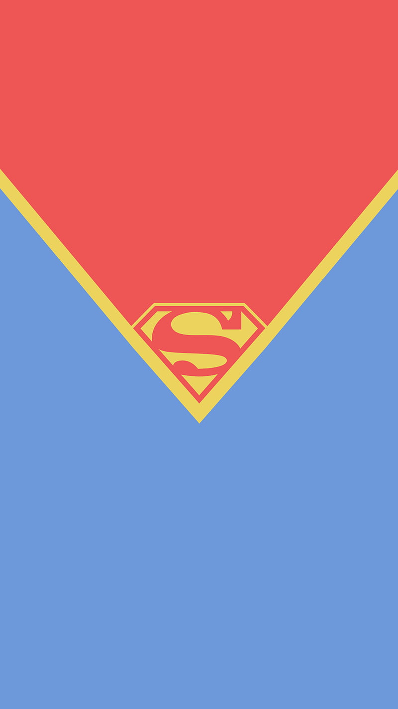 Superman, 2018, blue, flat, hero, logo, minimal, red, HD phone wallpaper