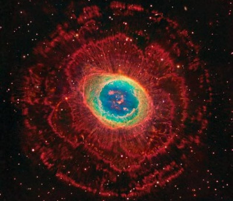 Ring nebula, rings, red, outer, visible, HD wallpaper