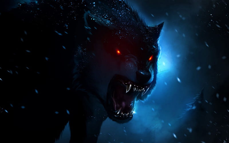 Werewolf, dark, game, eyes, blue, night, HD wallpaper | Peakpx