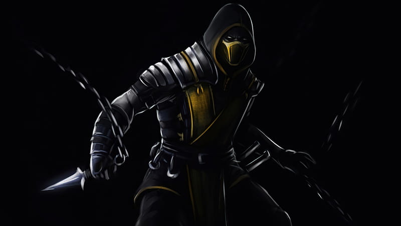 Scorpion Mortal Kombat Dark , scorpion, mortal-kombat, games, artstation, HD wallpaper