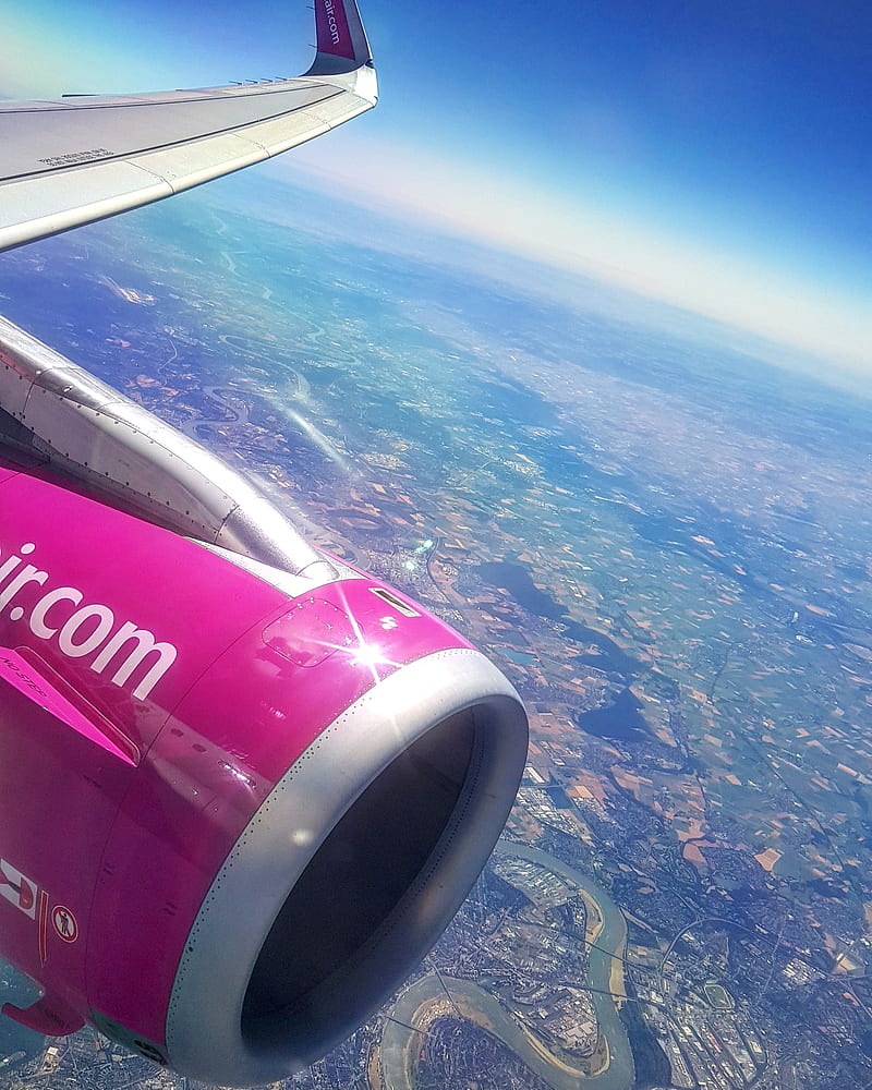 In air, airplane, earth, nature, new, plane, s8, sky, wizzair, HD phone wallpaper