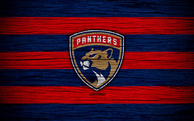 Florida Panthers NHL, hockey club, Eastern Conference, USA, logo, wooden texture, hockey, Atlantic Division, HD wallpaper