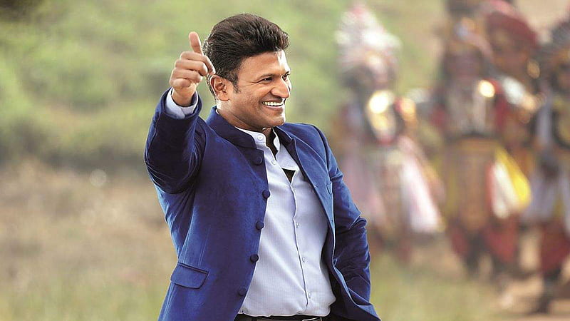 Smiling Puneeth Rajkumar Is Showing Thumbsup Wearing White Blue Coat Suit Puneeth Rajkumar, HD wallpaper