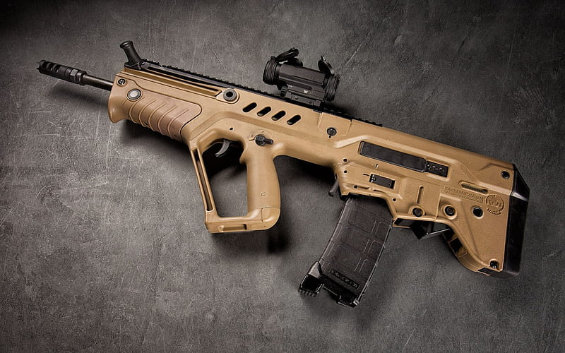 Tavor SAR-16, assault rifle, NATO, modern weapons, HD wallpaper