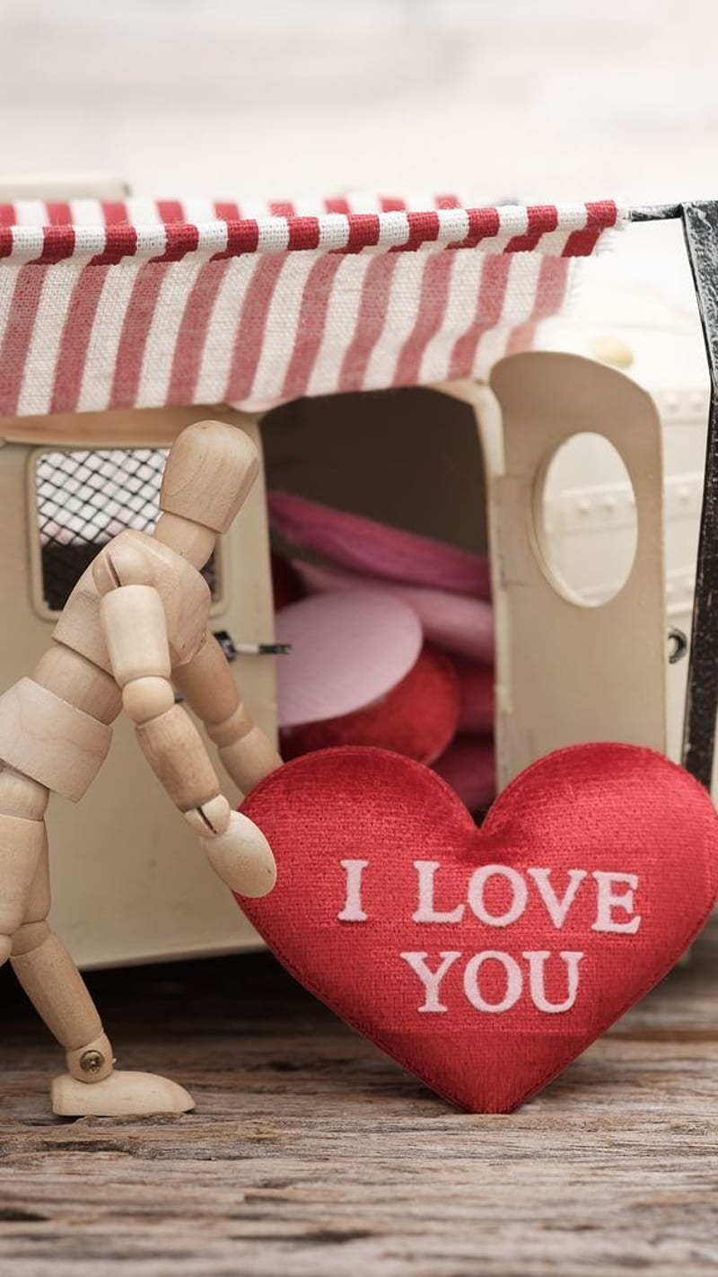 love quote woodenfinger , mannequin, heart, HD phone wallpaper