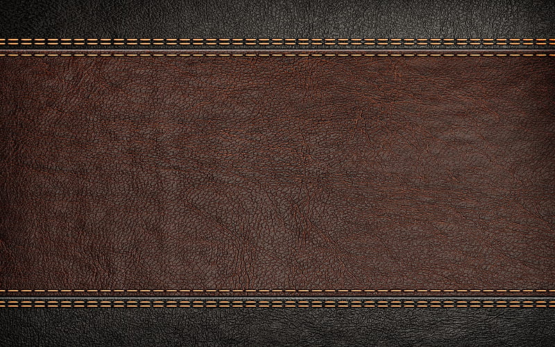 brown leather texture leather lines, brown wooden background, leather textures, leather backgrounds, macro, leather, HD wallpaper