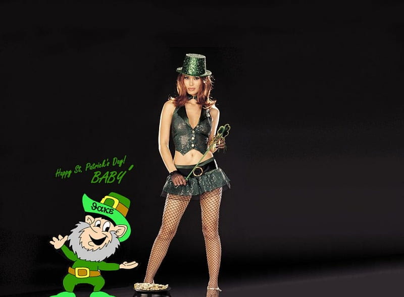 St. Patty's Day Girl, cute, pretty, holidays, models, female, hot, fun, funny, HD wallpaper