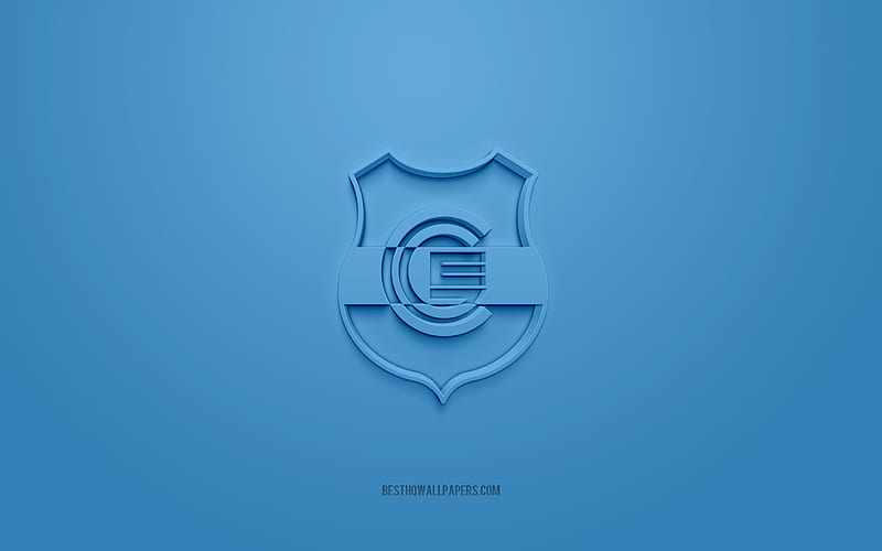 Gimnasia y Esgrima de Jujuy, creative 3D logo, blue background, Argentine football team, Primera B Nacional, Jujuy, Argentina, 3d art, football, Gimnasia y Esgrima de Jujuy 3d logo, HD wallpaper
