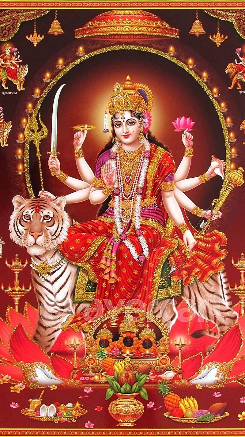100+] Durga Devi Wallpapers | Wallpapers.com