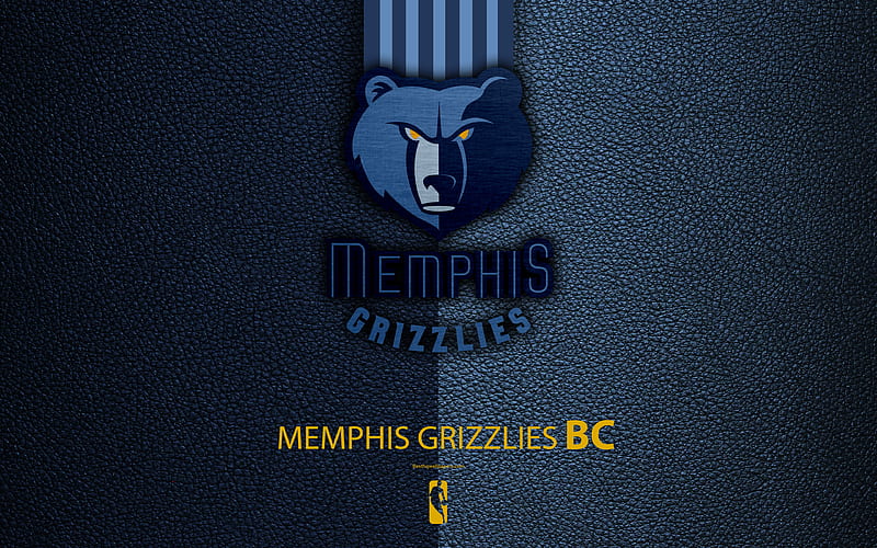Memphis Grizzlies logo, basketball club, NBA, basketball, emblem, leather texture, National Basketball Association, Memphis, Tennessee, USA, Southwest Division, Western Conference, HD wallpaper