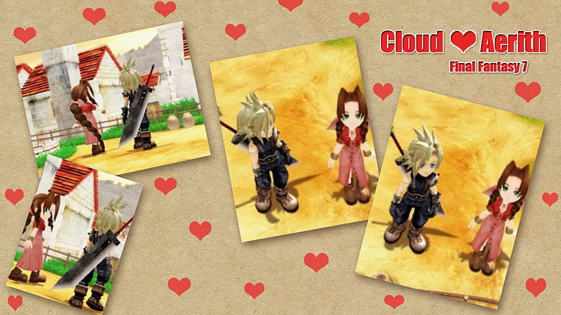 Cloud and Aerith -lovers-, Final Fantasy, Aerith, Cloud, FF7, HD wallpaper