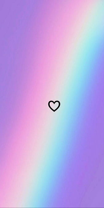 Rainbow heart, aesthetic, black, pastel, HD phone wallpaper