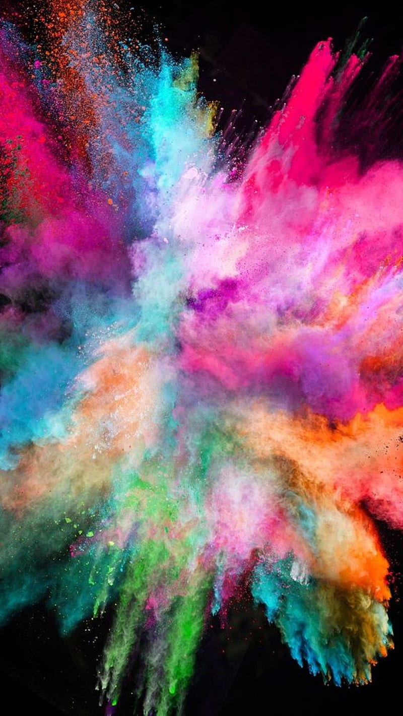 Color powders, explosion, colors, HD phone wallpaper
