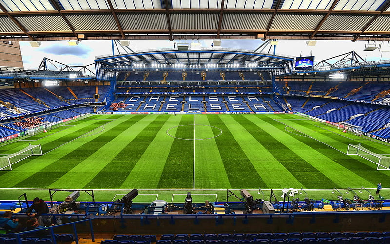 Stamford Bridge, London, R, tribunes, soccer, empty stadium, Chelsea Stadium, football stadium, Chelsea FC, english stadiums, Chelsea Arena, HD wallpaper