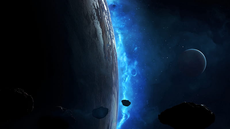 planet, meteorite, asteroid, space, HD wallpaper