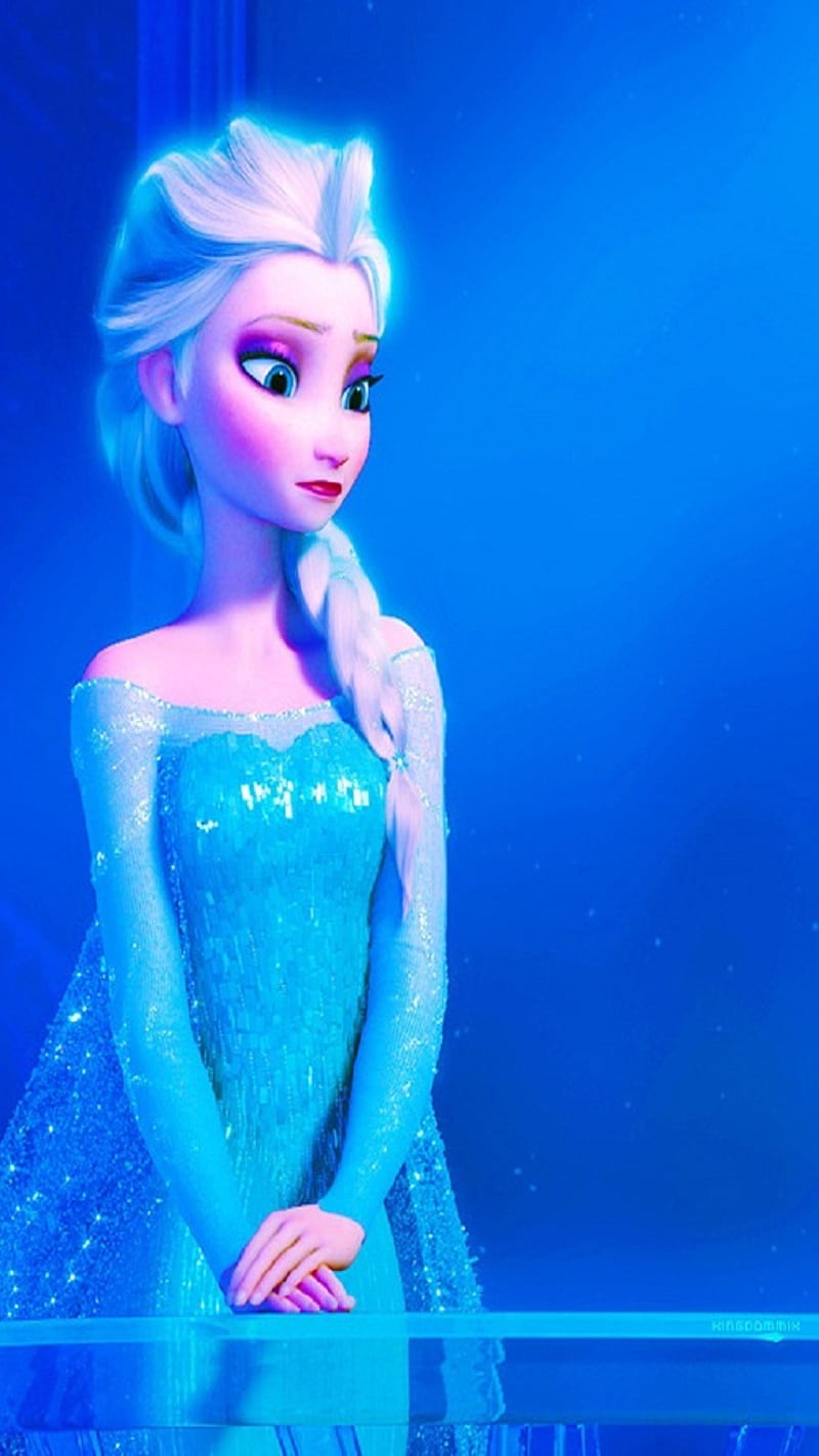 Elsa, alone, cartoon, cute, elsa queen, girl, miss you, sad, HD phone wallpaper