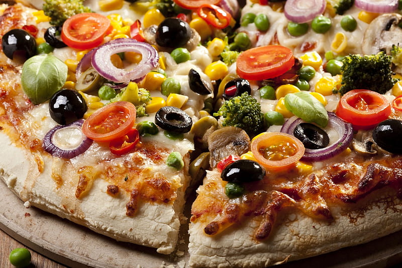 Pizza delicious, Italian, food, vegetables, HD wallpaper