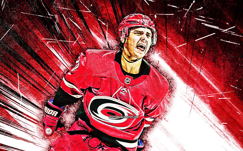 Download Carolina Hurricanes With Red Dotted Lines Wallpaper