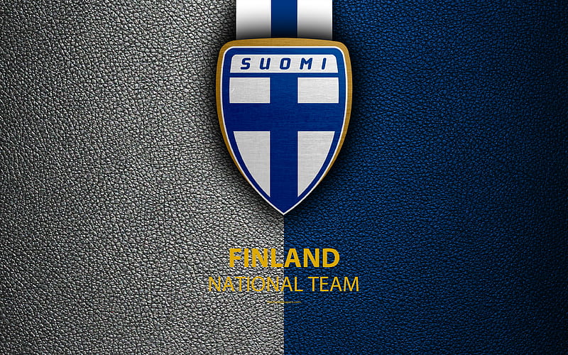 Finland national football team leather texture, emblem, logo, football, Finland, HD wallpaper
