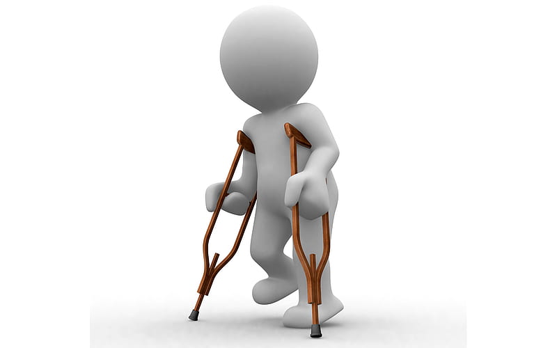 Injured Leg, doctor, health, help, accident, man, medical, in need, hospital, crutches, HD wallpaper