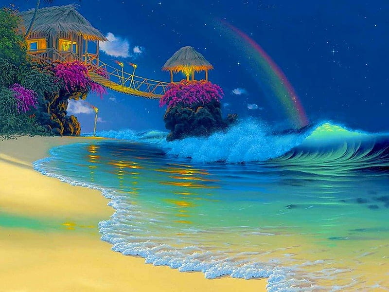 Love island, colorful, lovely, holiday, ocean, colors, bonito, rainbow,  beach, HD wallpaper | Peakpx